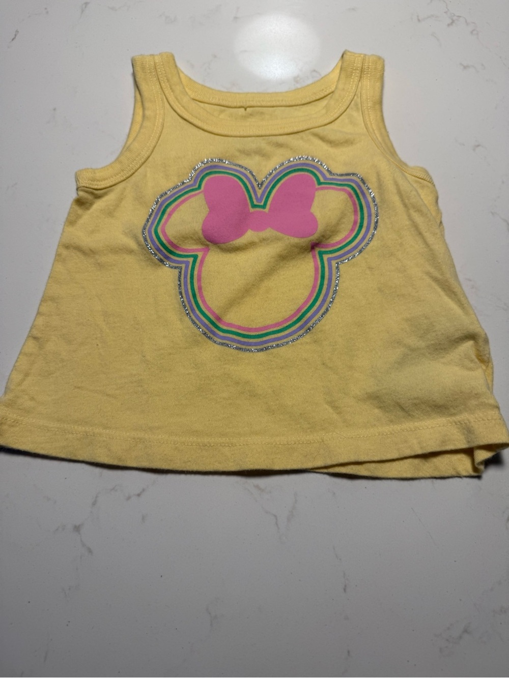 Disney GAP Yellow Tank Top with Pink Bow Graphic